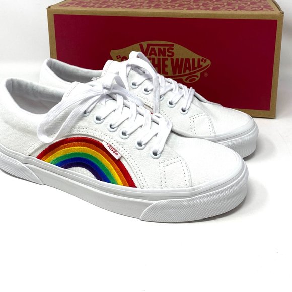 Vans Mens Sneakers LAMPIN 86 DX LGBTQIA White Canvas Rainbow Size VN0A54FC4GQ - Picture 6 of 11